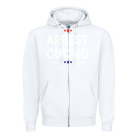White anti cuomo political Zipper Hoodie - artisFamous