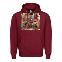 Burgundy merry christmas gnome Zipper Hoodie - JahusDesignShop