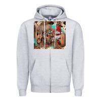 Heather Grey merry christmas gnome Zipper Hoodie - JahusDesignShop