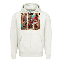 Oatmeal Heather merry christmas gnome Zipper Hoodie - JahusDesignShop