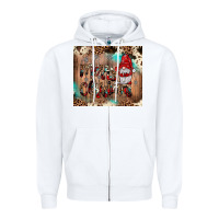 White merry christmas gnome Zipper Hoodie - JahusDesignShop
