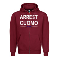 Burgundy anti cuomo political Zipper Hoodie - artisFamous