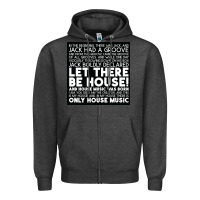 Charcoal Heather Let there be house music Zipper Hoodie - artisFamous