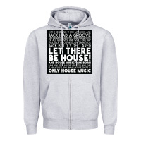 Heather Grey Let there be house music Zipper Hoodie - artisFamous