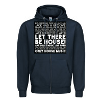 Navy Let there be house music Zipper Hoodie - artisFamous