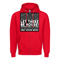 Red Let there be house music Zipper Hoodie - artisFamous