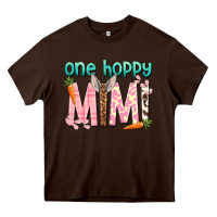 Chocolate Brown One hoppy Mimi Easter Day Heavy Core Tee - HowdyJamesFarm
