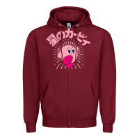 Burgundy kirby kanji classic Zipper Hoodie - artisFamous