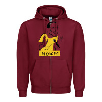 Burgundy norm macdonald cartoon Zipper Hoodie - artisFamous
