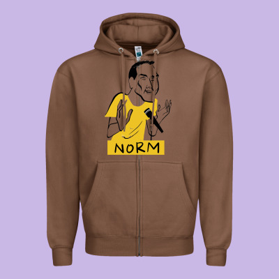 Norm Macdonald Cartoon Zipper Hoodie Designed By Artisfamous
