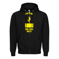 Black just a boy who loves ballet Zipper Hoodie - artisFamous