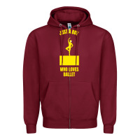 Burgundy just a boy who loves ballet Zipper Hoodie - artisFamous
