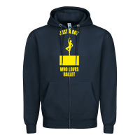Navy just a boy who loves ballet Zipper Hoodie - artisFamous