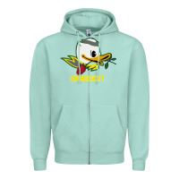 Seafoam throwback oregon Zipper Hoodie - artisFamous