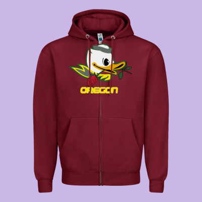 Throwback Oregon Zipper Hoodie Designed By Artisfamous