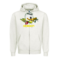 Oatmeal Heather throwback oregon Zipper Hoodie - artisFamous