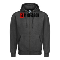 Charcoal Heather professor money el profesor Zipper Hoodie - artisFamous
