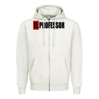 Oatmeal Heather professor money el profesor Zipper Hoodie - artisFamous