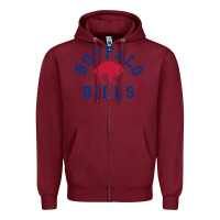 Burgundy vintage distressed bills Zipper Hoodie - artisFamous
