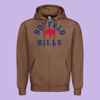 Vintage Distressed Bills Zipper Hoodie Designed By Artisfamous
