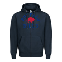 Navy vintage distressed bills Zipper Hoodie - artisFamous