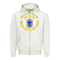 Oatmeal Heather chief master sergeant retired Zipper Hoodie - artisFamous
