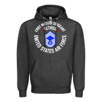 Charcoal Heather chief master sergeant retired Zipper Hoodie - artisFamous