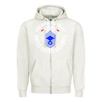 Oatmeal Heather chief master sergeant retired Zipper Hoodie - artisFamous