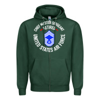 Sports Green chief master sergeant retired Zipper Hoodie - artisFamous