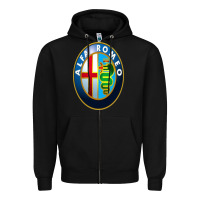 Black alfa racing big merch Zipper Hoodie - artisFamous
