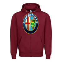 Burgundy alfa racing big merch Zipper Hoodie - artisFamous