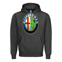 Charcoal Heather alfa racing big merch Zipper Hoodie - artisFamous