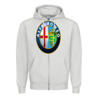 Dove Grey alfa racing big merch Zipper Hoodie - artisFamous