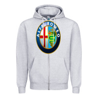 Heather Grey alfa racing big merch Zipper Hoodie - artisFamous