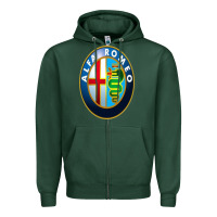 Sports Green alfa racing big merch Zipper Hoodie - artisFamous