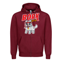 Burgundy bork  gang Zipper Hoodie - artisFamous