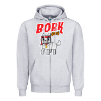 Heather Grey bork  gang Zipper Hoodie - artisFamous