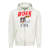 Oatmeal Heather bork  gang Zipper Hoodie - artisFamous