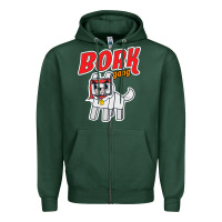 Sports Green bork  gang Zipper Hoodie - artisFamous