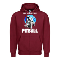Burgundy merch mr worldwide pit bull Zipper Hoodie - artisFamous