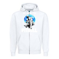 White merch mr worldwide pit bull Zipper Hoodie - artisFamous