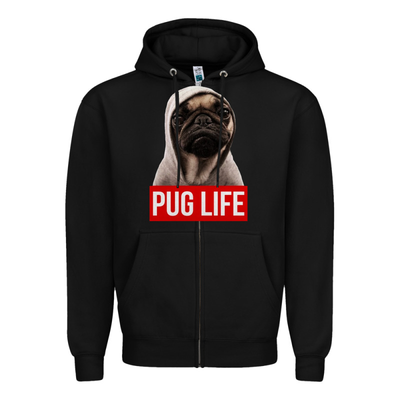 Pug Life Zipper Hoodie by artisFamous | Teevron