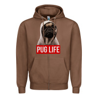 Chestnut pug life Zipper Hoodie - artisFamous