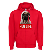 Red pug life Zipper Hoodie - artisFamous