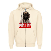 Sandshell pug life Zipper Hoodie - artisFamous