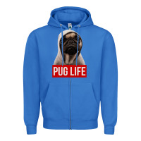 True Royal pug life Zipper Hoodie - artisFamous