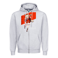 Heather Grey Genshin Impact Klee Zipper Hoodie - artisFamous