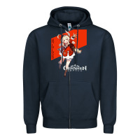 Navy Genshin Impact Klee Zipper Hoodie - artisFamous