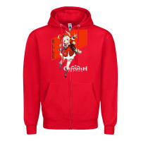 Red Genshin Impact Klee Zipper Hoodie - artisFamous