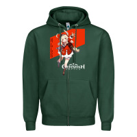 Sports Green Genshin Impact Klee Zipper Hoodie - artisFamous